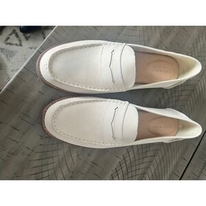Sperry Top Sider Womens Loafers Shoes Cream Leather Slip On Casual